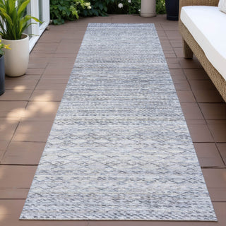 Piper Looms Chantille Stripes ACN2150 Sky Machine Washable Area Rug Runner Outdoor Lifestyle Image Feature