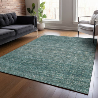 Piper Looms Chantille Stripes ACN2150 Teal Machine Washable Area Rug Lifestyle Image Feature