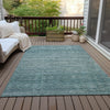 Piper Looms Chantille Stripes ACN2150 Teal Machine Washable Area Rug Outdoor Lifestyle Image Feature