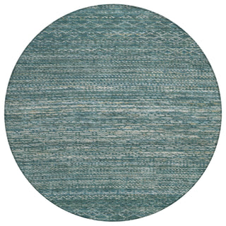 Piper Looms Chantille Stripes ACN2150 Teal Machine Washable Area Rug Round Main Image