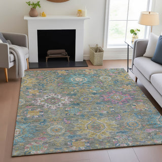 Piper Looms Chantille Medallions ACN2151 Aloe Machine Washable Area Rug Lifestyle Image Feature