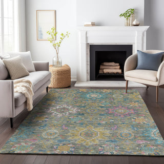 Piper Looms Chantille Medallions ACN2151 Aloe Machine Washable Area Rug Lifestyle Image Feature