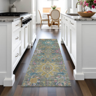 Piper Looms Chantille Medallions ACN2151 Aloe Machine Washable Area Rug Runner Lifestyle Image Feature
