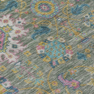 Piper Looms Chantille Medallions ACN2151 Aloe Machine Washable Area Rug Swatch Image