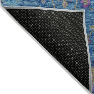 Piper Looms Chantille Medallions ACN2151 Blue Machine Washable Area Rug Backing Image