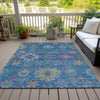 Piper Looms Chantille Medallions ACN2151 Blue Machine Washable Area Rug Outdoor Lifestyle Image Feature