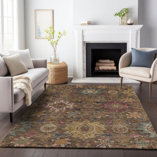 Piper Looms Chantille Medallions ACN2151 Chocolate Machine Washable Area Rug Lifestyle Image Feature