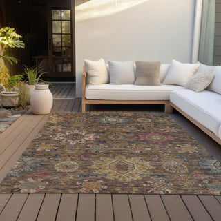 Piper Looms Chantille Medallions ACN2151 Chocolate Machine Washable Area Rug Outdoor Lifestyle Image Feature