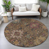 Piper Looms Chantille Medallions ACN2151 Chocolate Machine Washable Area Rug Round Lifestyle Image Feature