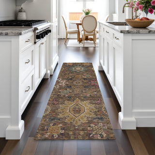 Piper Looms Chantille Medallions ACN2151 Chocolate Machine Washable Area Rug Runner Lifestyle Image Feature