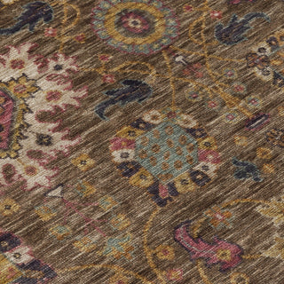 Piper Looms Chantille Medallions ACN2151 Chocolate Machine Washable Area Rug Swatch Image