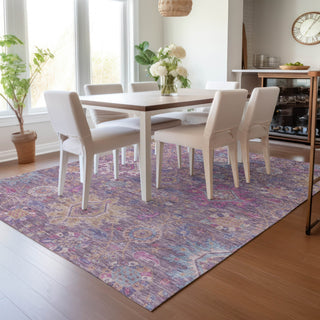 Piper Looms Chantille Medallions ACN2151 Eggplant Machine Washable Area Rug Lifestyle Image Feature