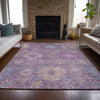 Piper Looms Chantille Medallions ACN2151 Eggplant Machine Washable Area Rug Lifestyle Image Feature