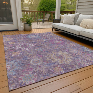 Piper Looms Chantille Medallions ACN2151 Eggplant Machine Washable Area Rug Outdoor Lifestyle Image Feature