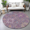 Piper Looms Chantille Medallions ACN2151 Eggplant Machine Washable Area Rug Round Lifestyle Image Feature