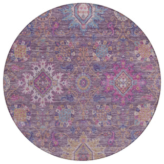 Piper Looms Chantille Medallions ACN2151 Eggplant Machine Washable Area Rug Round Main Image