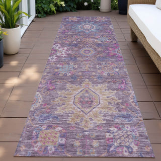 Piper Looms Chantille Medallions ACN2151 Eggplant Machine Washable Area Rug Runner Outdoor Lifestyle Image Feature