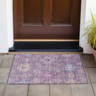 Piper Looms Chantille Medallions ACN2151 Eggplant Machine Washable Area Rug Scatter Outdoor Lifestyle Image Feature