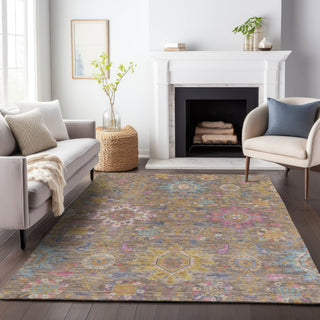 Piper Looms Chantille Medallions ACN2151 Mocha Machine Washable Area Rug Lifestyle Image Feature