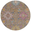 Piper Looms Chantille Medallions ACN2151 Mocha Machine Washable Area Rug Round Main Image