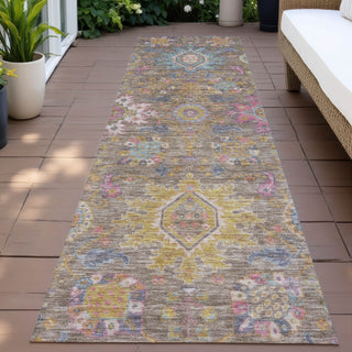 Piper Looms Chantille Medallions ACN2151 Mocha Machine Washable Area Rug Runner Outdoor Lifestyle Image Feature