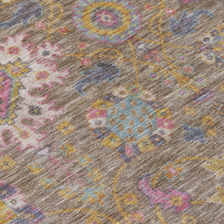 Piper Looms Chantille Medallions ACN2151 Mocha Machine Washable Area Rug Swatch Image