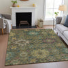 Piper Looms Chantille Medallions ACN2151 Olive Machine Washable Area Rug Lifestyle Image Feature