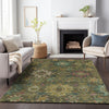 Piper Looms Chantille Medallions ACN2151 Olive Machine Washable Area Rug Lifestyle Image Feature