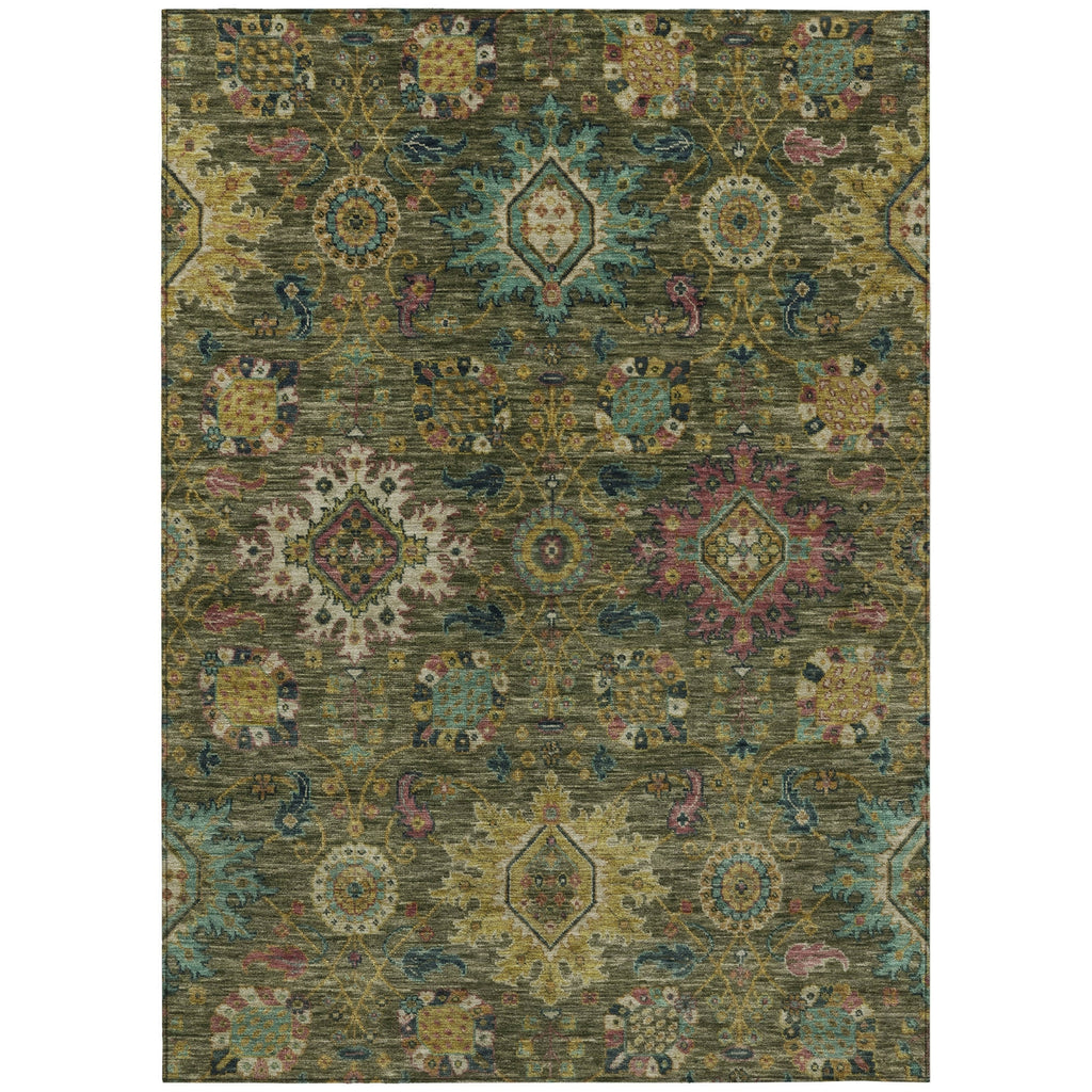 Piper Looms Chantille Medallions ACN2151 Olive Machine Washable Area Rug main image