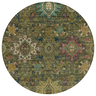 Piper Looms Chantille Medallions ACN2151 Olive Machine Washable Area Rug Round Main Image