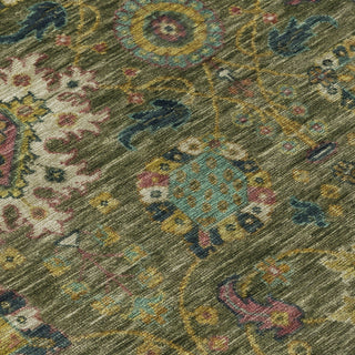 Piper Looms Chantille Medallions ACN2151 Olive Machine Washable Area Rug Swatch Image