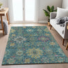 Piper Looms Chantille Medallions ACN2151 Teal Machine Washable Area Rug Lifestyle Image Feature