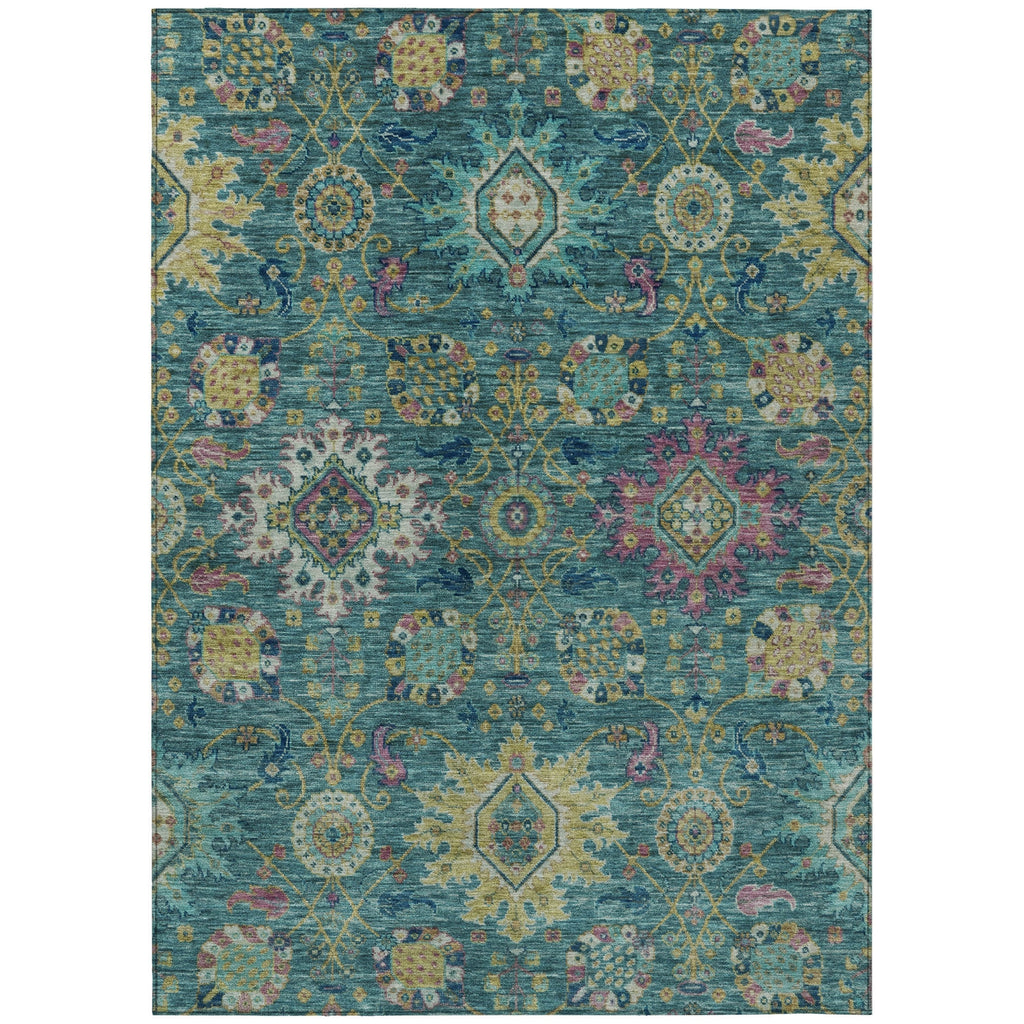 Piper Looms Chantille Medallions ACN2151 Teal Machine Washable Area Rug main image