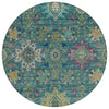 Piper Looms Chantille Medallions ACN2151 Teal Machine Washable Area Rug Round Main Image