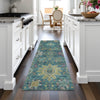 Piper Looms Chantille Medallions ACN2151 Teal Machine Washable Area Rug Runner Lifestyle Image Feature