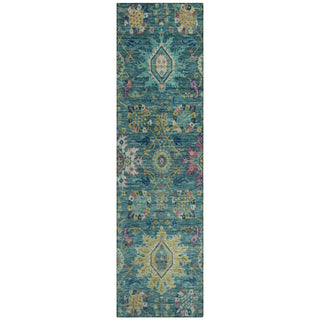 Piper Looms Chantille Medallions ACN2151 Teal Machine Washable Area Rug Runner Main Image
