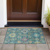 Piper Looms Chantille Medallions ACN2151 Teal Machine Washable Area Rug Scatter Outdoor Lifestyle Image Feature