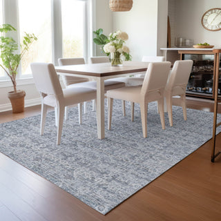 Piper Looms Chantille Stripes ACN2152 Blue Machine Washable Area Rug Lifestyle Image Feature