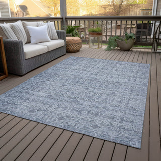 Piper Looms Chantille Stripes ACN2152 Blue Machine Washable Area Rug Outdoor Lifestyle Image Feature