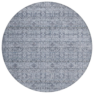 Piper Looms Chantille Stripes ACN2152 Blue Machine Washable Area Rug Round Main Image