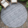 Piper Looms Chantille Stripes ACN2152 Blue Machine Washable Area Rug Round Outdoor Lifestyle Image Feature