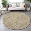 Piper Looms Chantille Stripes ACN2152 Brown Machine Washable Area Rug Round Lifestyle Image Feature