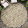 Piper Looms Chantille Stripes ACN2152 Brown Machine Washable Area Rug Round Outdoor Lifestyle Image Feature