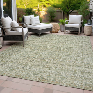Piper Looms Chantille Stripes ACN2152 Sage Machine Washable Area Rug Outdoor Lifestyle Image Feature