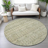 Piper Looms Chantille Stripes ACN2152 Sage Machine Washable Area Rug Round Lifestyle Image Feature