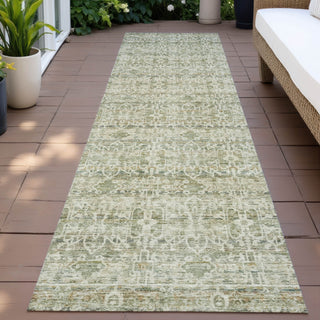 Piper Looms Chantille Stripes ACN2152 Sage Machine Washable Area Rug Runner Outdoor Lifestyle Image Feature