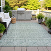 Piper Looms Chantille Stripes ACN2152 Teal Machine Washable Area Rug Outdoor Lifestyle Image Feature