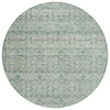 Piper Looms Chantille Stripes ACN2152 Teal Machine Washable Area Rug Round Main Image