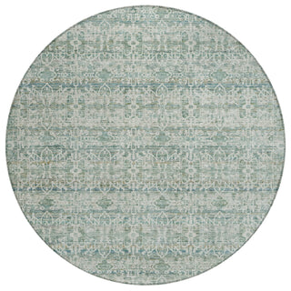 Piper Looms Chantille Stripes ACN2152 Teal Machine Washable Area Rug Round Main Image