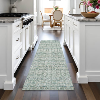 Piper Looms Chantille Stripes ACN2152 Teal Machine Washable Area Rug Runner Lifestyle Image Feature